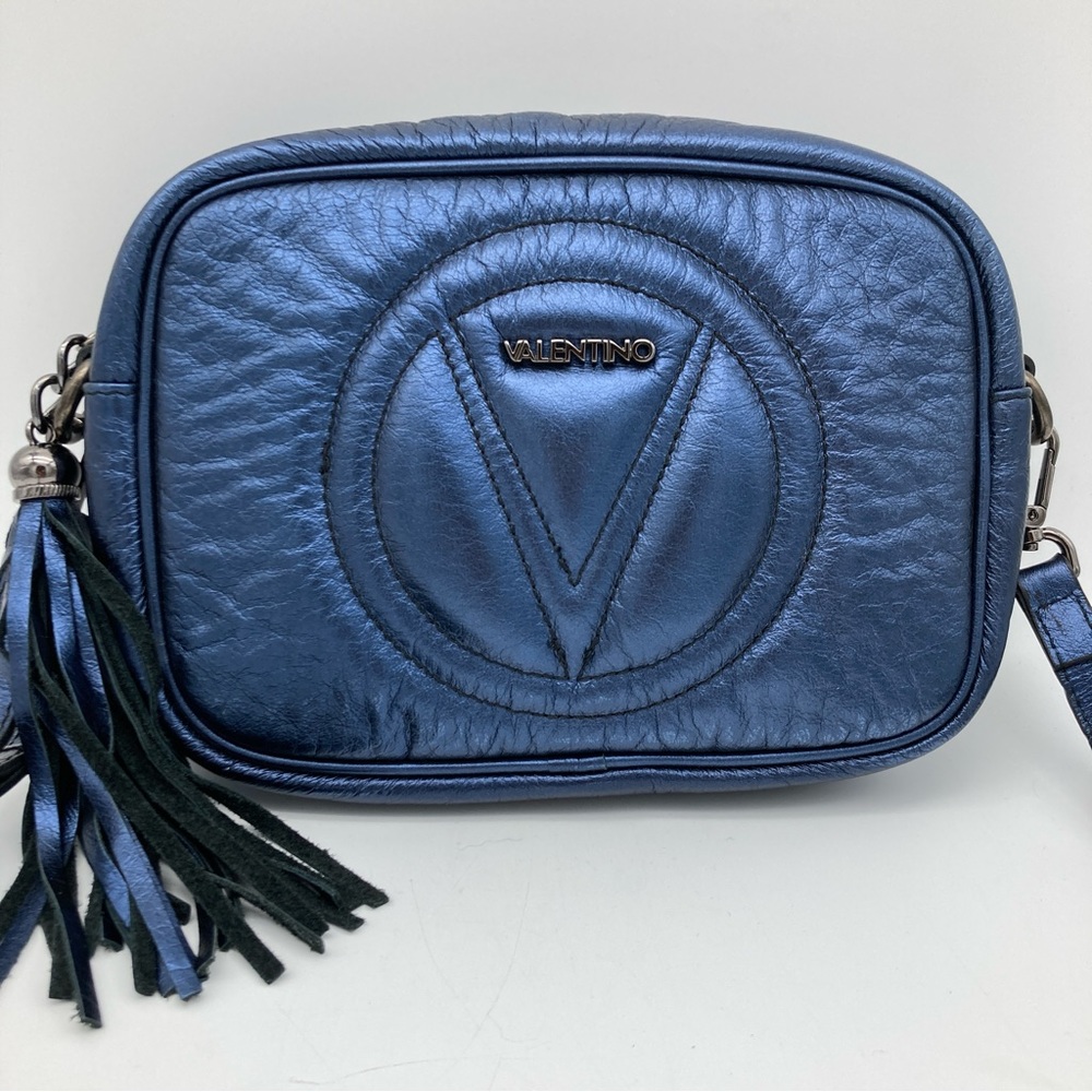 Mario Valentino Mia Metallic Leather Tassel Crossbody Bag